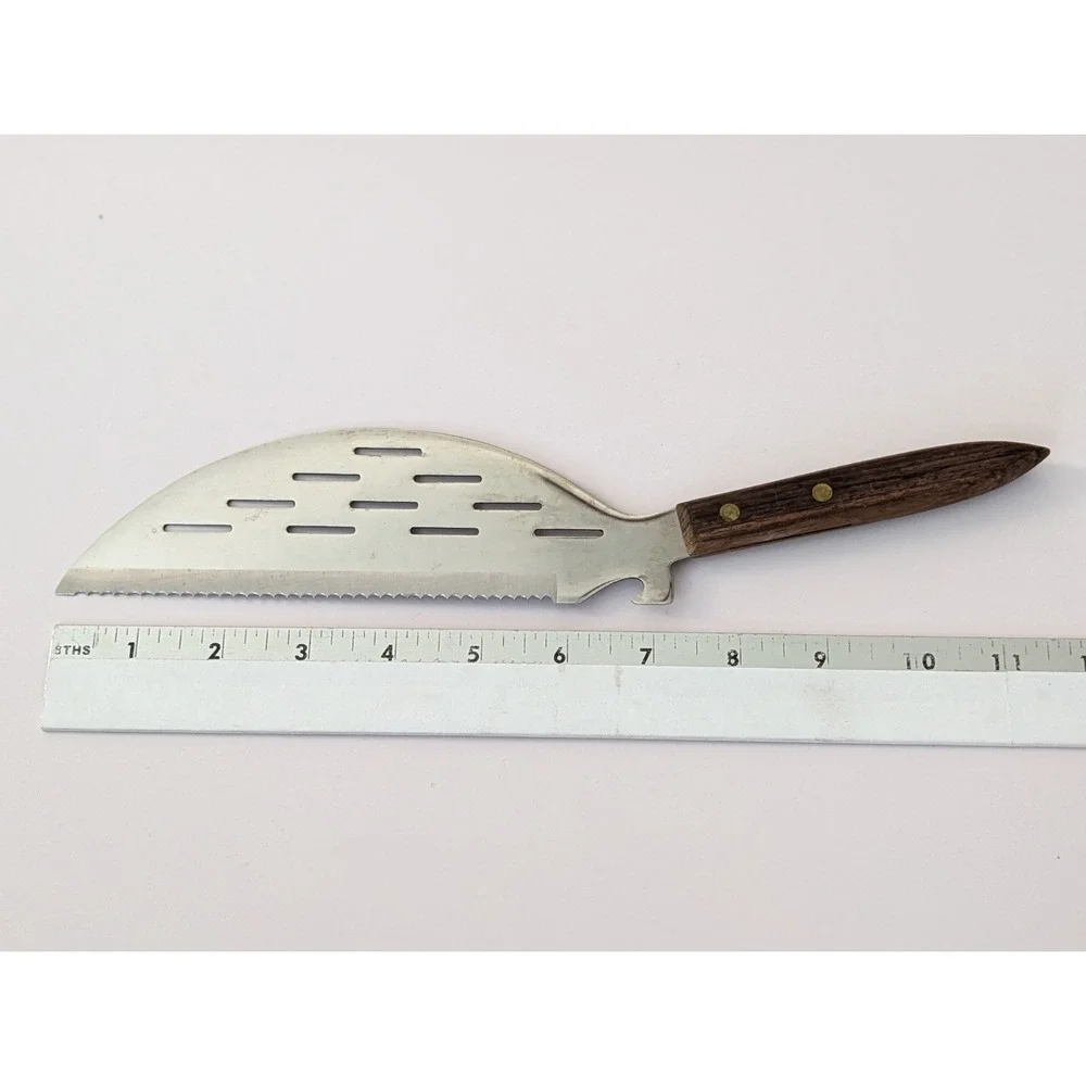 Vintage MCM Serrated Knife Pot Strainer Combo Stainless 7.5